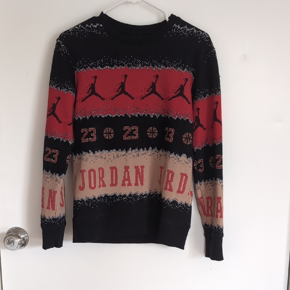 Jordan Black and Red Hoodie with Jumpman Design